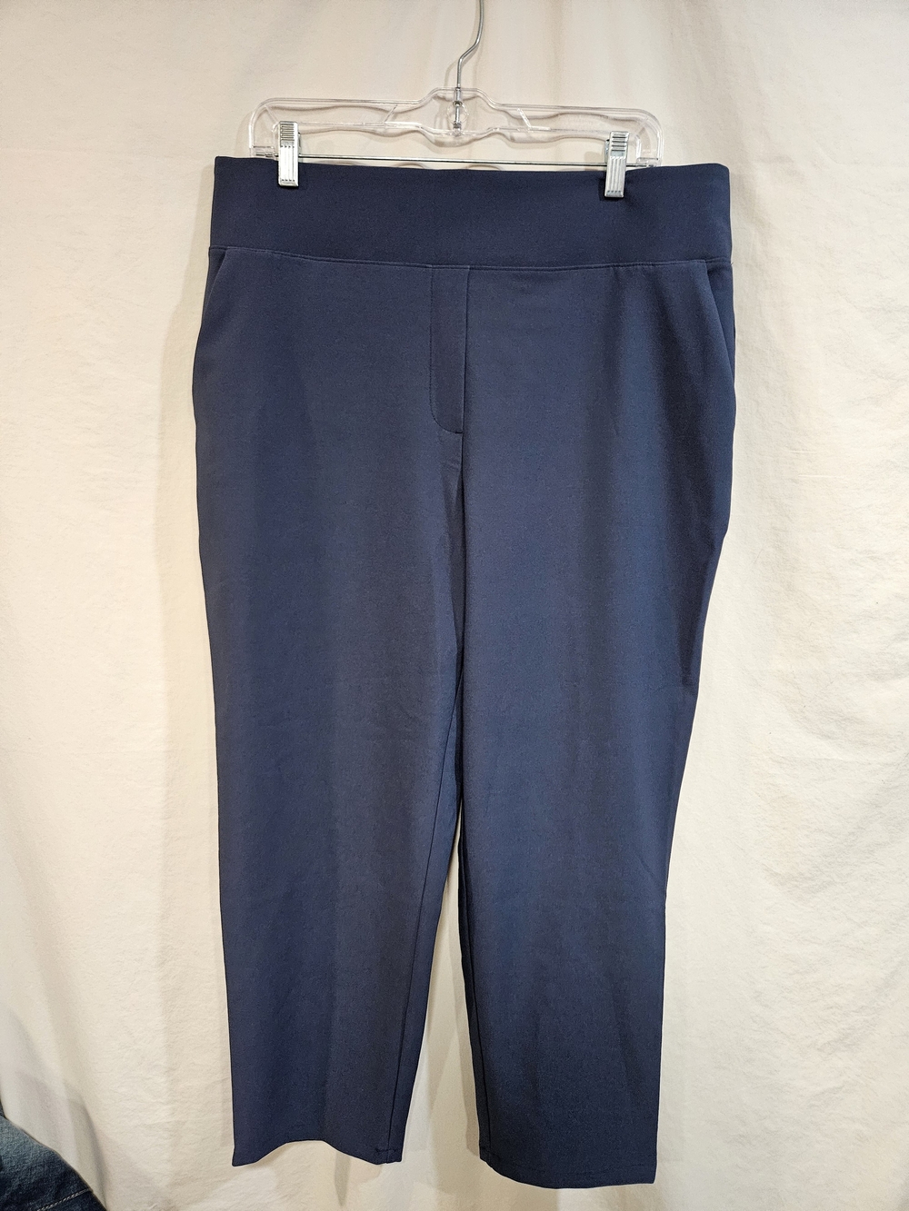 Nine West Dark Blue Cropped Pull-On Straight Pants